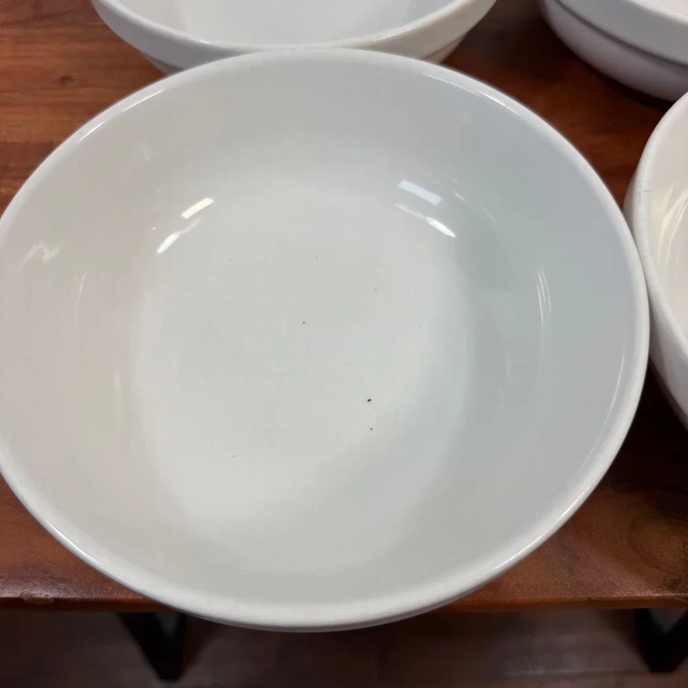 Culinary Arts Cafeware White Porcelain Pasta/Salad/soupBowls Set of 4 6-1/4